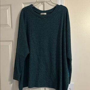 Cato Green Crew Neck Sweater with Long Sleeves and Relaxed Fit